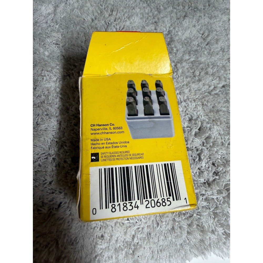 CH Hanson 20685 Steel Number Stamp Set 1/4 Inch 9 Piece Metal Punch Made USA - Picture 5 of 5